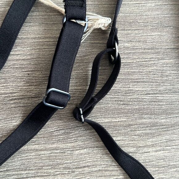 SMOOTHEZ by Aerie Balconette Mesh Bra Size 32C True Black Underwire Sheer NWT - Picture 6 of 7